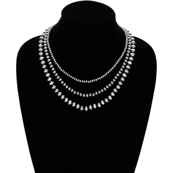 Western Jewelry Navajo Pearl Necklace for Women Handmade Long Boho Turquoise Pea - Picture 6 of 6